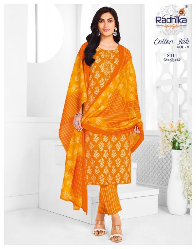Radhika lifestyle cotton fab vol-8 cotton kurti wholesale